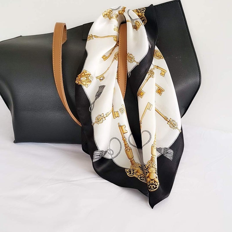 FONYVE 100% Mulberry Silk Scarfs for Women - Lightweight Square Satin Head Scarf - Small Silk Hair Scarf for Sleeping 21" x 21" - Image 4